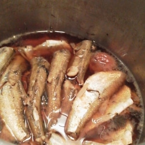 圧力鍋できゅうり魚の梅干し煮